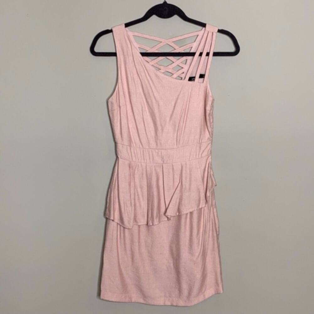 Ark & Co Strappy Asymmetrical Peplum Dress Size S